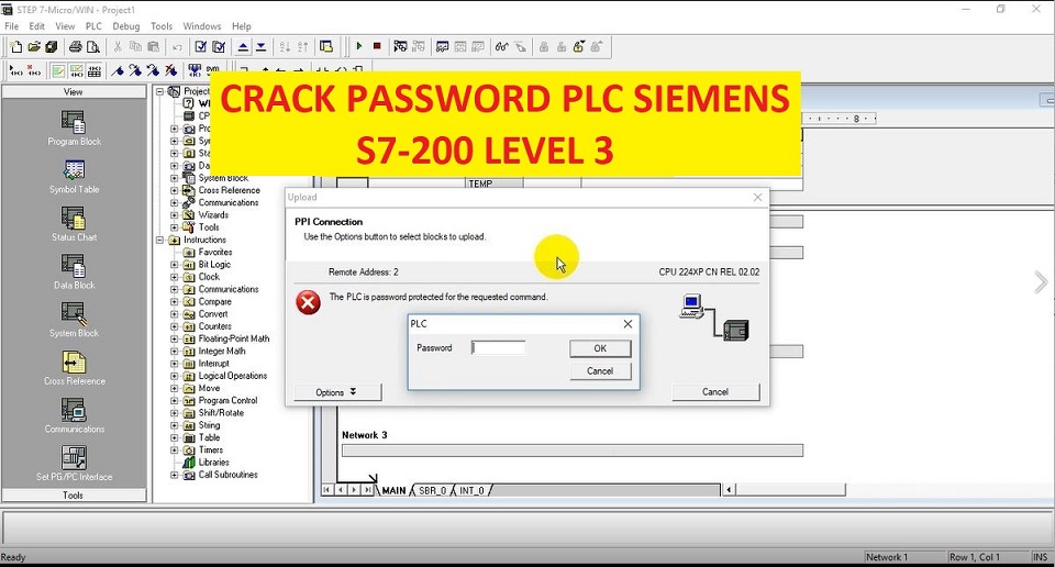 CRACK PASSWORD PLC SIEMENS S7-200 LEVEL 3