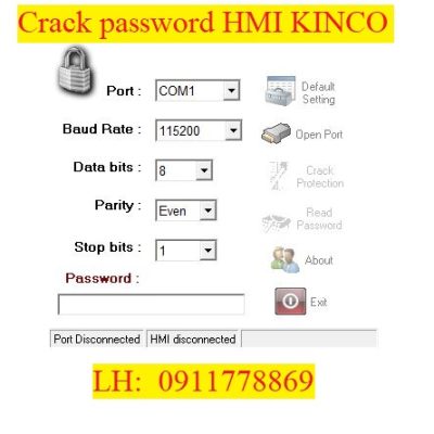 Crack password HMI Kinco MT500 bẻ khóa hmi kinco