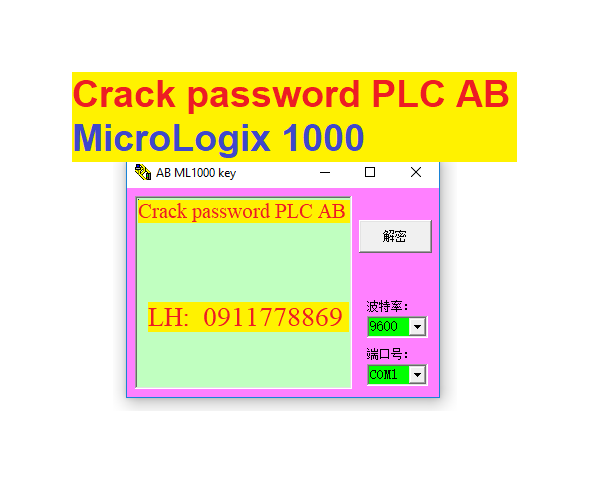 Crack password plc AB MicroLogix 1000 Allen Bradley bẻ khóa plc ab ml1000