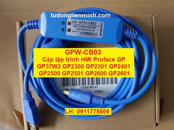 GPW-CB03 Cáp lập trình HMI Proface GP37W2 GP2300 GP2301 GP2500 GP2600