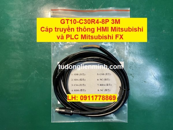 GT10-C30R4-8P Cáp truyền thông HMI Mitsubishi và PLC FX1S FX0N FX1NC FX2NC FX3U