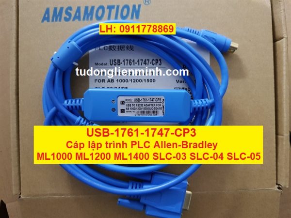 USB-1761-1747-CP3 Cáp lập trình PLC AB MicroLogix 1000 1200 1400 1500
