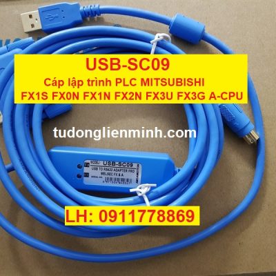 USB-SC09 Cáp lập trình PLC MITSUBISHI FX1N FX2N FX3U FX3G A CPU