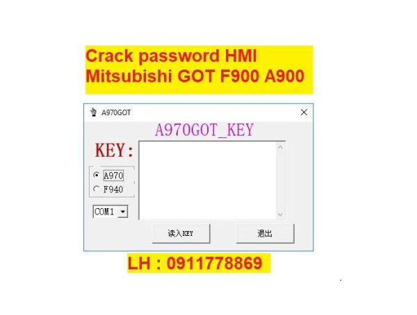 Crack password HMI Mitsubishi GOT F900 A900 bẻ khóa màn hình mitsubishi