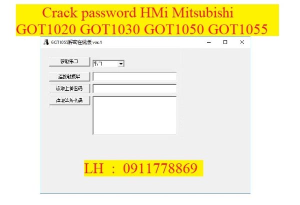 Crack password HMI Mitsubishi GOT1000 GOT1020 GOT1030 bẻ khóa màn hình mitsubishi