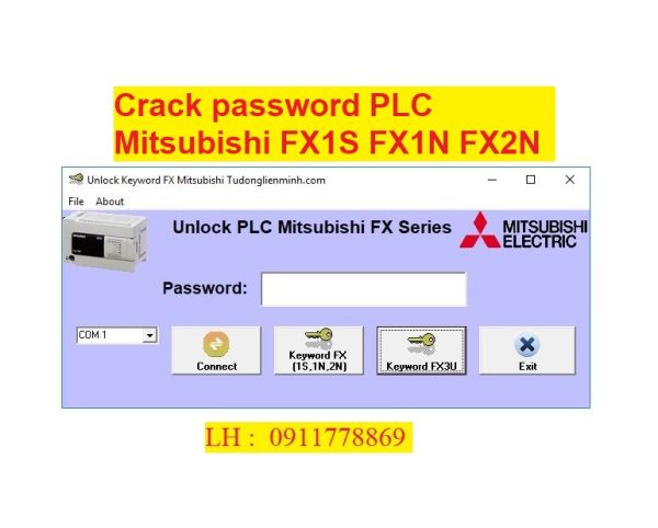 Crack password PLC Mitsubishi FX1S FX1N FX2N bẻ khóa plc mitsubishi