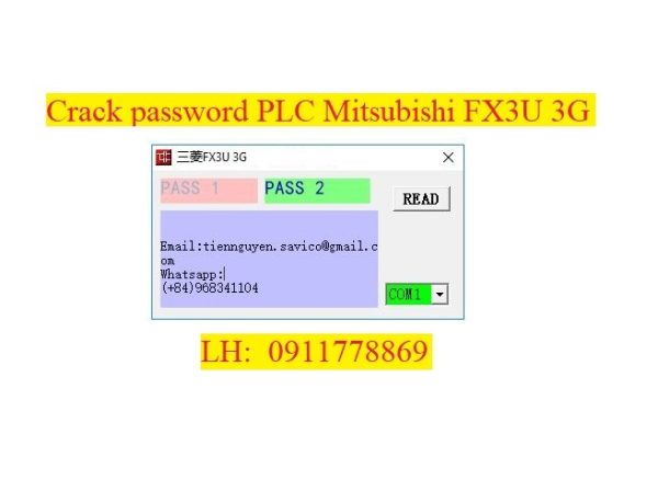 Crack password PLC Mitsubishi FX3G FX3U FX3GA bẻ khóa plc mitsubishi