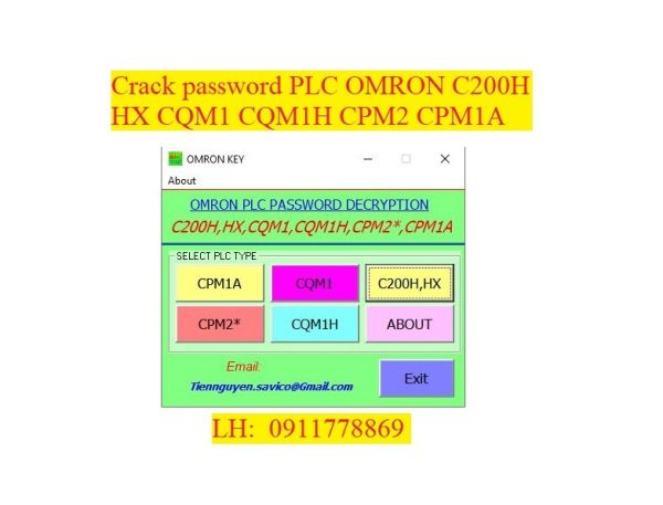 Crack password PLC Omron C200H HX CQM1 CQM1H CPM2 bẻ khóa plc omron