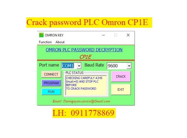 Crack password PLC Omron CP1E bẻ khóa plc omron