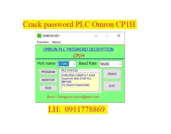 Crack password PLC Omron CP1H bẻ khóa plc omron