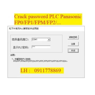 Crack password PLC Panasonic FP series Full bẻ khóa plc panasonic