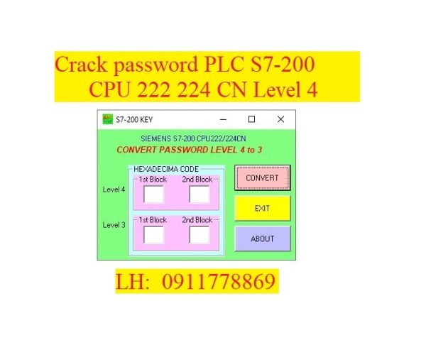 Crack password PLC Siemens CPU 222 224 Level 4