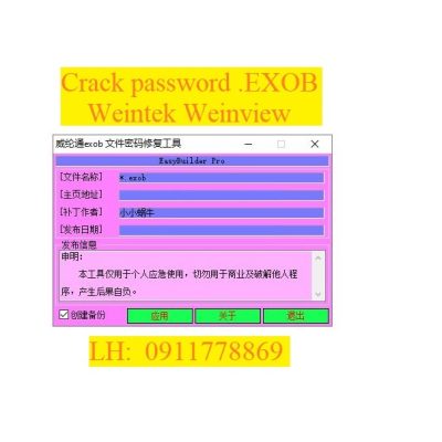 Crack password HMI Weintek Weinview EXOB TK6000 TK8000 bẻ khóa màn hình weintek