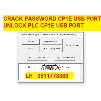 Crack password PLC OMRON CP1E USB PORT bẻ khóa plc omron cp1e