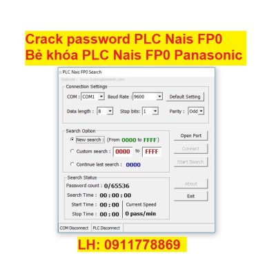 Crack password PLC Nais FP0 bẻ khóa plc fp0 panasonic