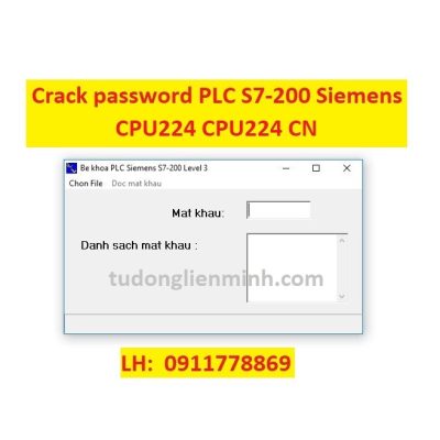 Crack password PLC S7-200 Siemens CPU224 CPU224CN