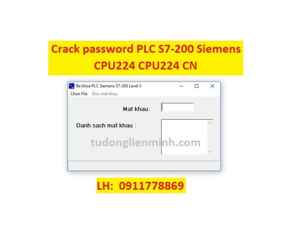 Crack password PLC S7-200 Siemens CPU224 CPU224CN