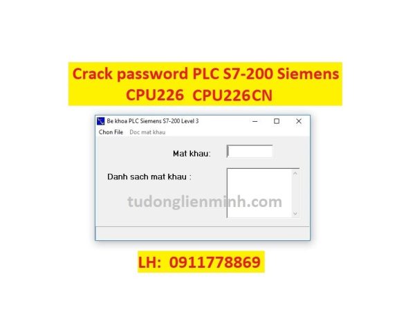 Crack password PLC S7-200 Siemens CPU226 CPU226CN