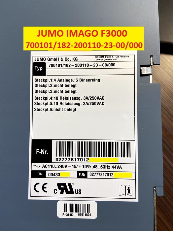JUMO IMAGO F3000 700101/182-200110-23-00/000