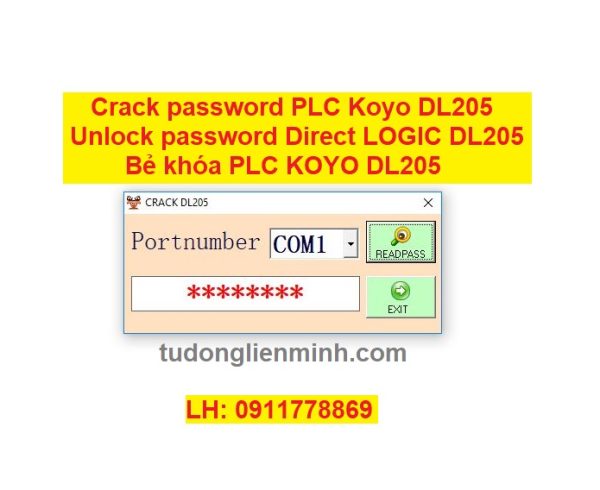 Crack password PLC Koyo DL205 Direct LOGIC DL205 bẻ khóa plc koyo