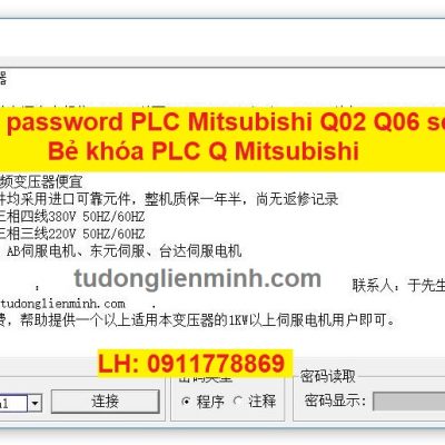 Crack password PLC Mitsubishi Q02 Q06 Bẻ khóa PLC Q Mitsubishi