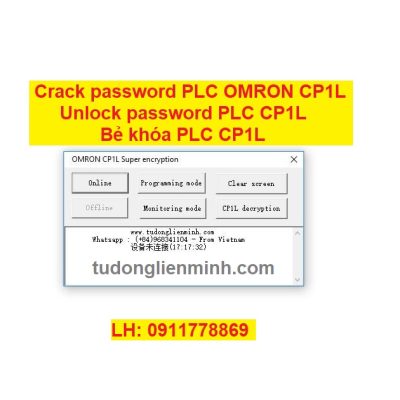 Crack password PLC OMRON CP1L Bẻ khóa PLC CP1L