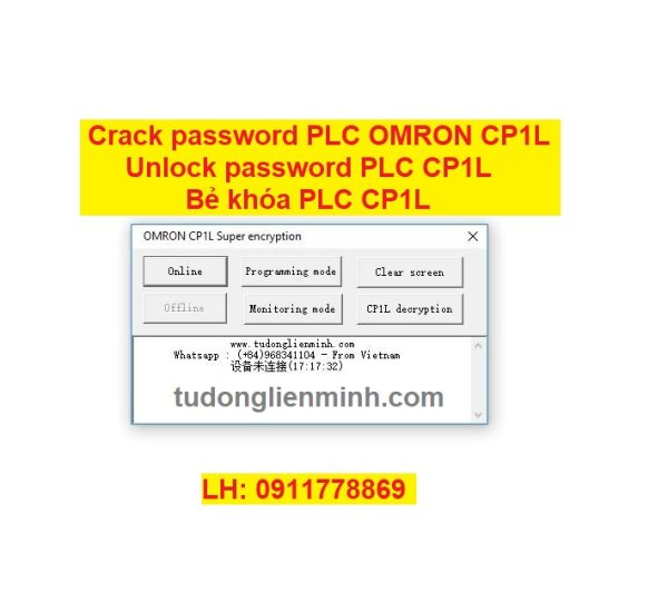 Crack password PLC OMRON CP1L Bẻ khóa PLC CP1L