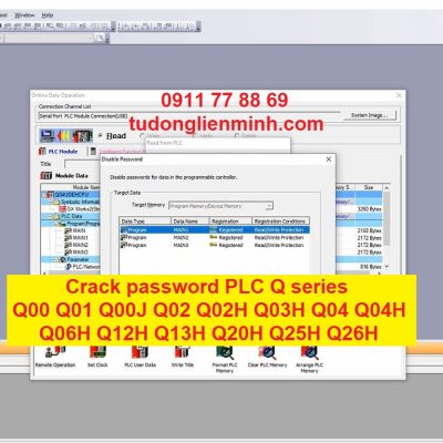 Crack password PLC Q00 Q01 Q00J Q02 Q02H Q03H Q04 Q04H Q06H Q12H Q13H Q20H Q25H Q26H