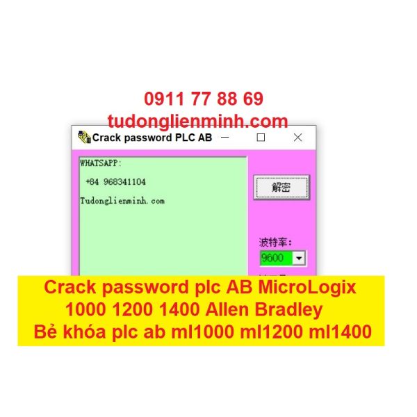 Crack password plc AB MicroLogix 1000 1200 1400 Allen Bradley bẻ khóa plc ab ml1000 ml1200 ml1400