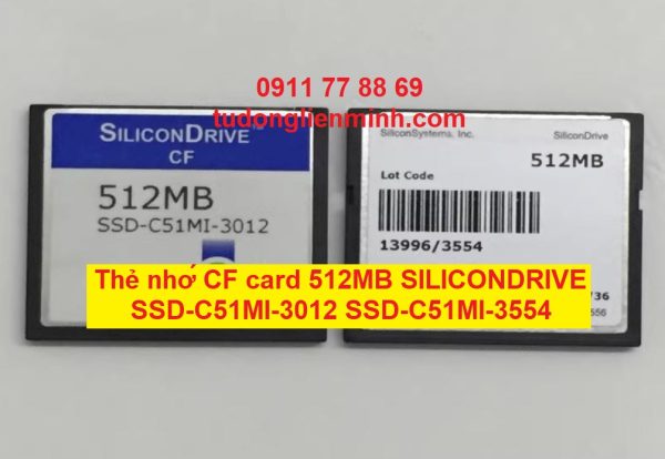 Thẻ nhớ CF card 512MB SILICONDRIVE SSD-C51MI-3012 SSD-C51MI-3554