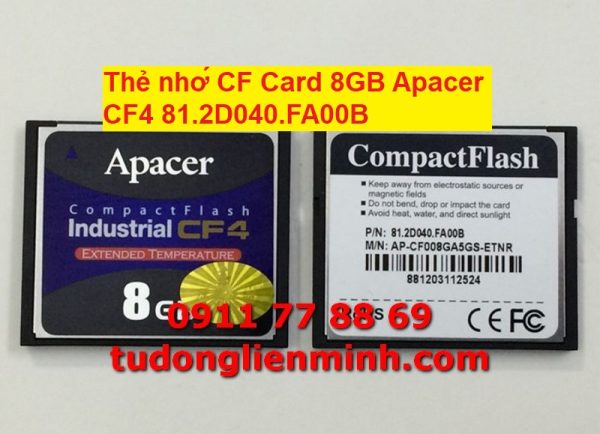 Thẻ nhớ CF Card 8GB Apacer CF4 81.2D040.FA00B