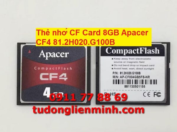 Thẻ nhớ CF Card 8GB Apacer CF4 81.2H020.G100B