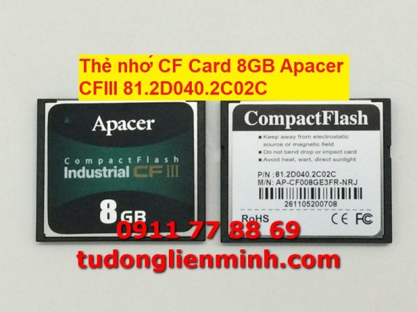 Thẻ nhớ CF Card 8GB Apacer CFIII 81.2D040.2C02C